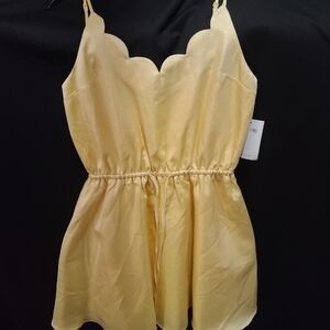 Yellow Scalloped Sleepwear Romper